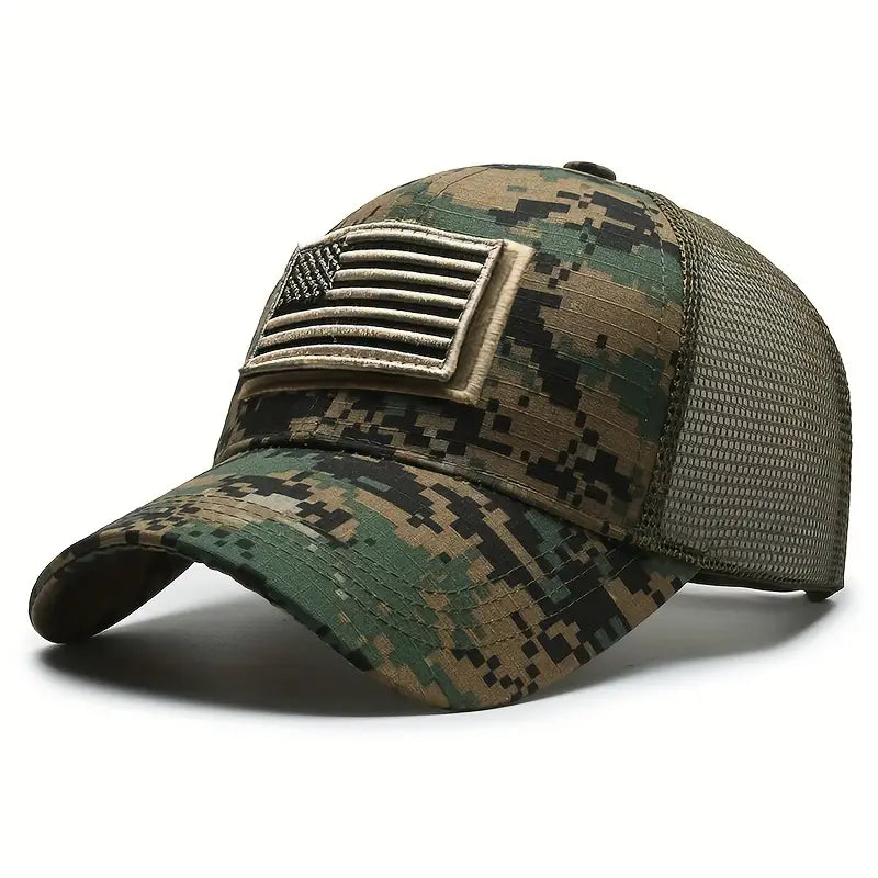 Unisex Camo American Flag Baseball Cap