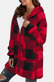 Plaid Long Sleeve Hooded Coat