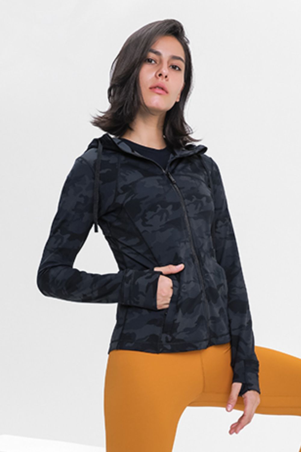 Drawstring Sports Jacket with Pockets