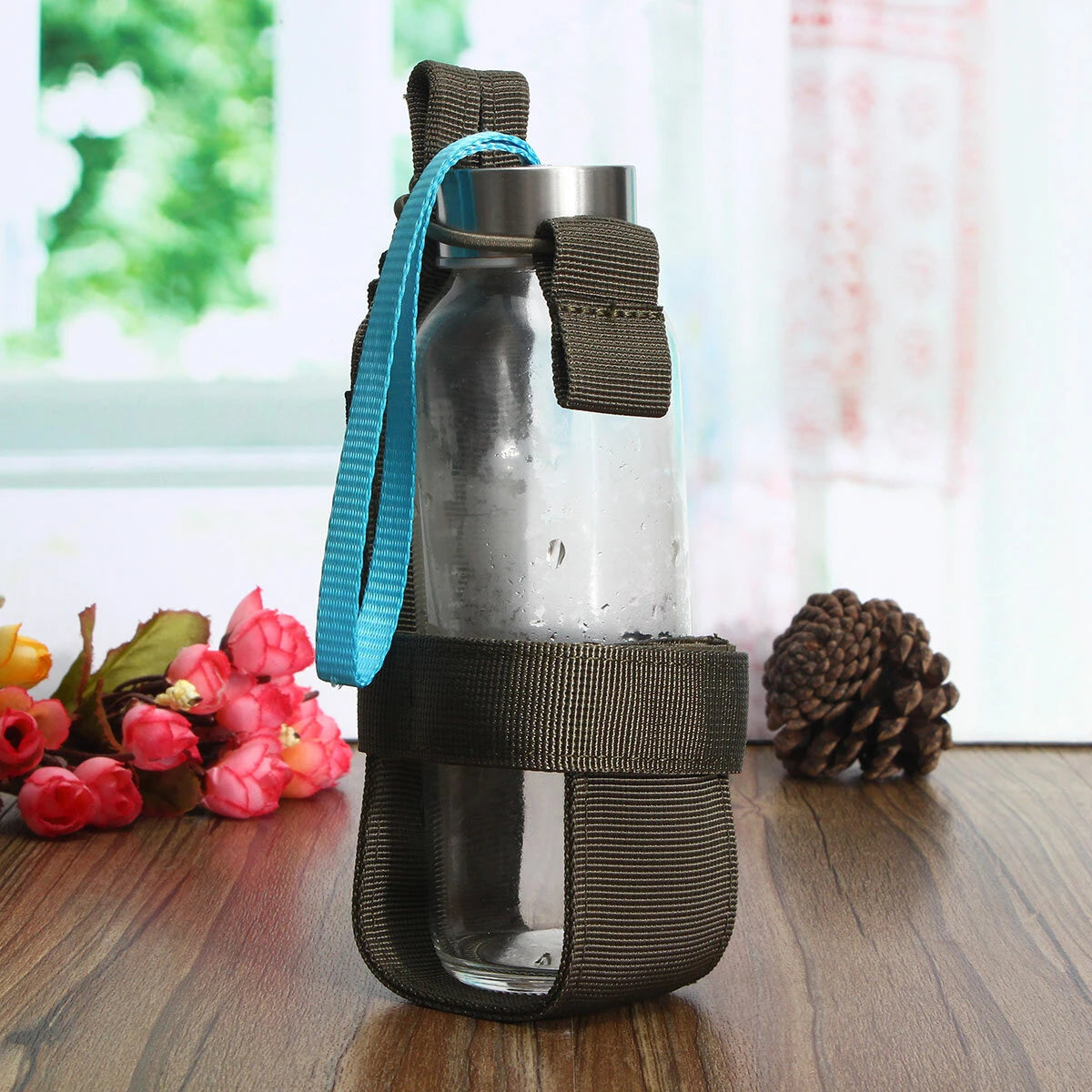 Outdoor Water Bottle Holder with Vecro Strap Belt