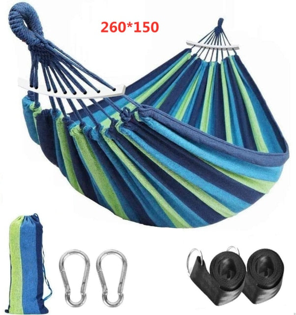 Portable Outdoor Hammock Canvas Stripe